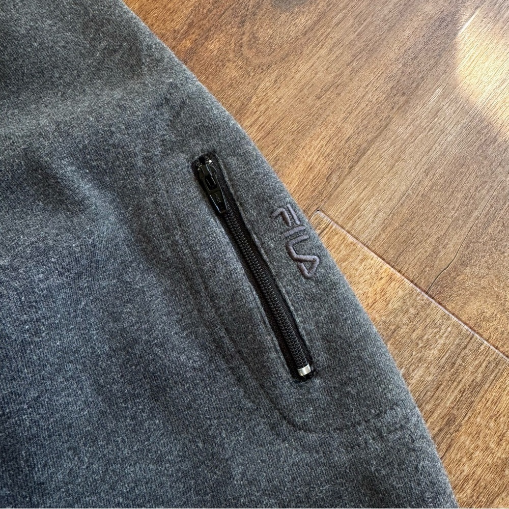 FILA Gray Full Zip Up Mock-neck Sweater Size: M Y2K Athleisure Logo Track Jacket - Picture 5 of 8